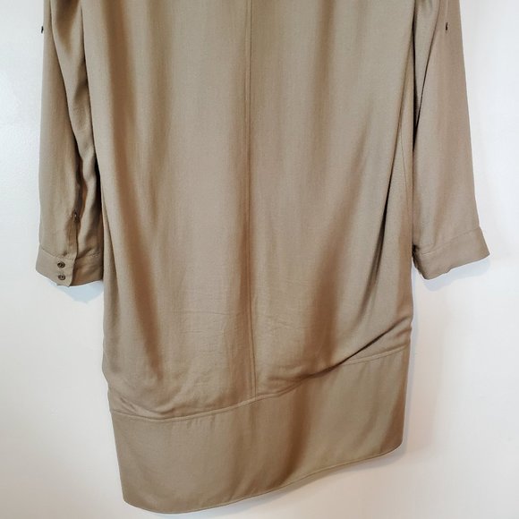 Helmut Lang Wool Blend Aysmmetrical Shirt Dress Size 2 - Picture 4 of 12